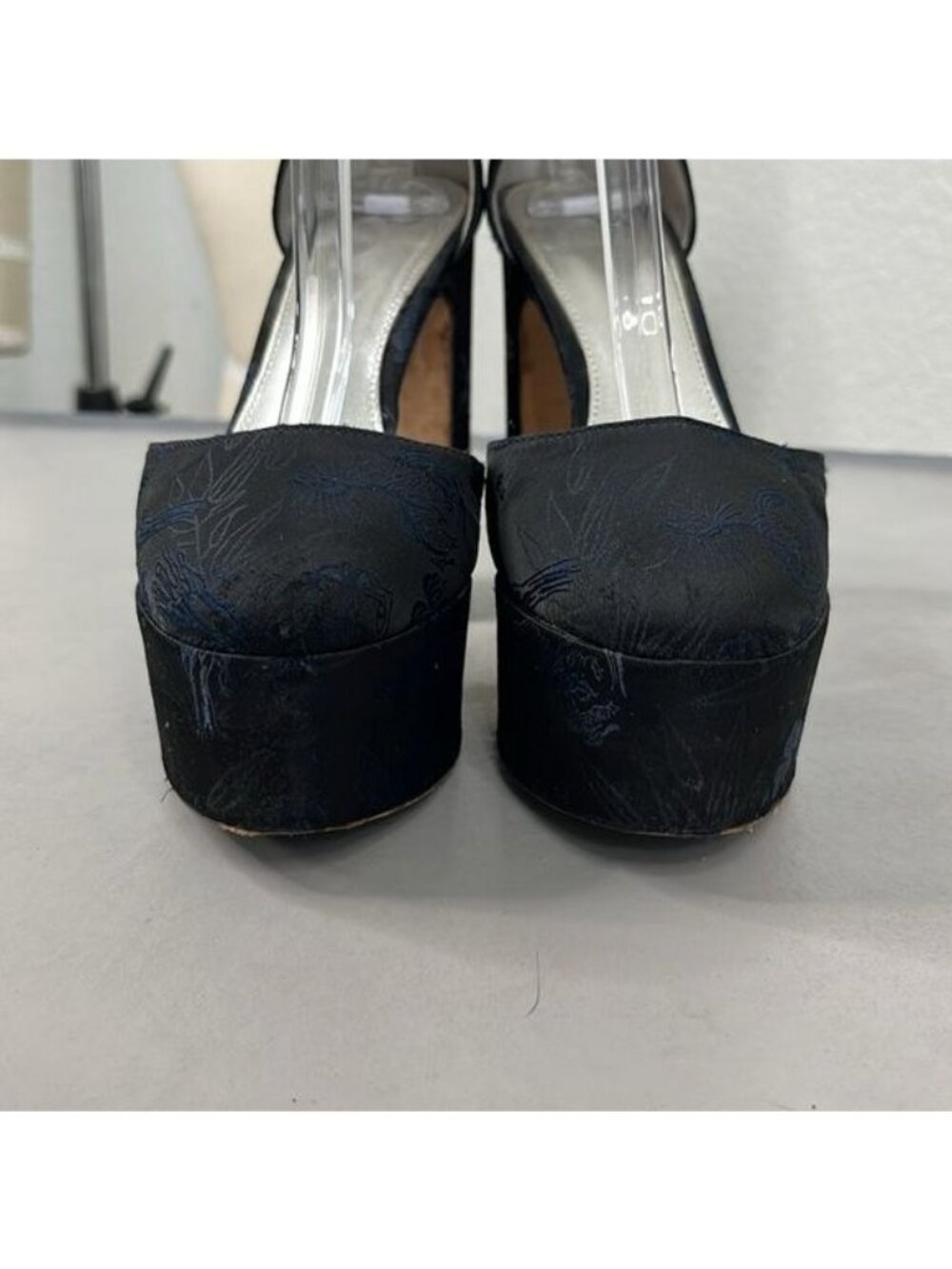 Alexa Chung Platform Mary Jane Heels Tapestry Cut Out Ankle Strap - Picture 4 of 9